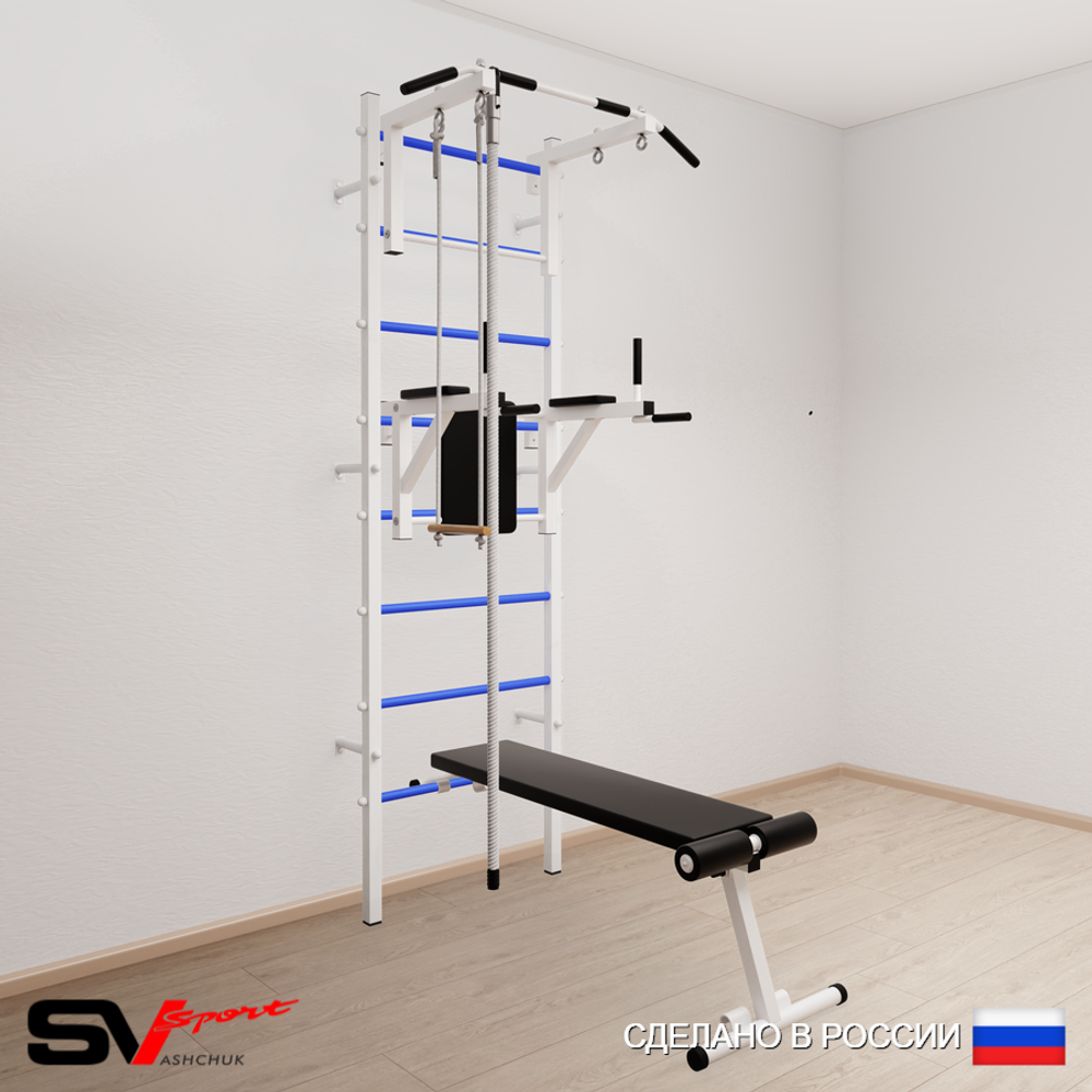 Шведская стенка Sv Sport 586 (Турник стандарт/Брусья/Скамья/Канат/Трапеция)