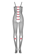 Комбинезон-сетка с алыми бантиками (Размер: S-M-L) (Цвет: черный)