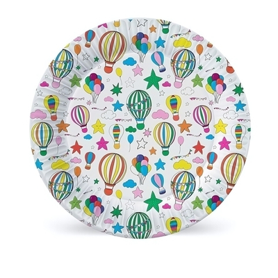 Набор бумажных тарелок Шарики с обводкой, 6 шт d=230 мм