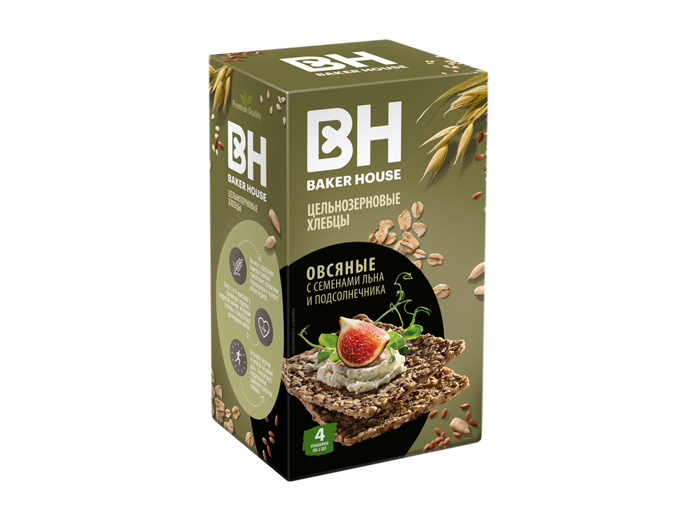 Хлебцы цельнозерновые Скандинавские овсяные Baker House 180г (8шт)