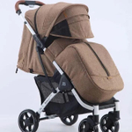 Коляска прогулочная Babalo 2022 Коричневый текстиль на белой раме с сумкой