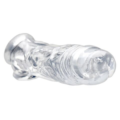 Прозрачная насадка для увеличения члена Realistic Clear Penis Enhancer and Ball Stretcher - 20,3 см. (Цвет: прозрачный)