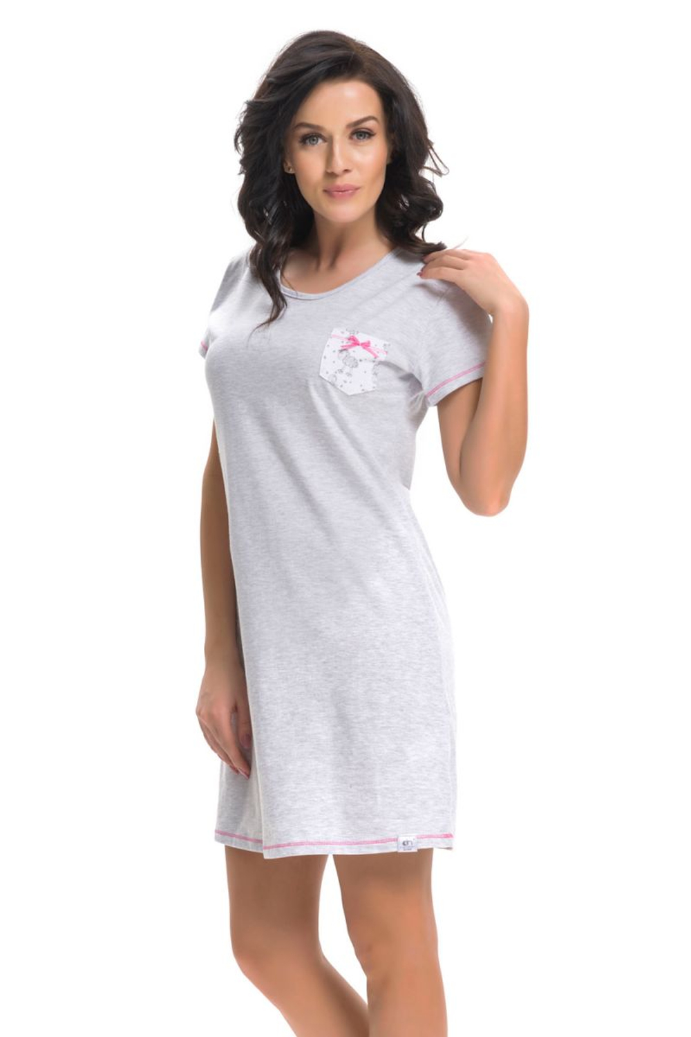 Светло-серая сорочка с накладным кармашком (Размер: S) (Цвет: светло-серый)