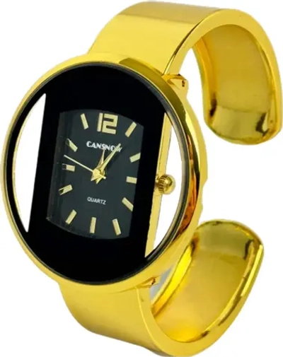 Часы-браслет кварцевые CANSNOW, черный/золотистый W8010-01