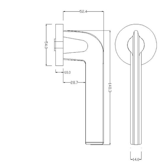 Размеры дверной ручки LUMA ZR