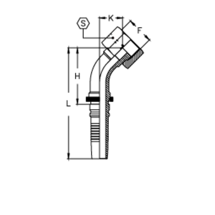 Фитинг DN 32 ORFS (Г) 1.11/16 (45) Interlock TIEFFE