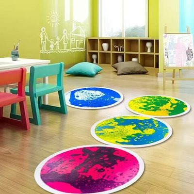 Декоративная круглая плитка "Живой пол клякса"