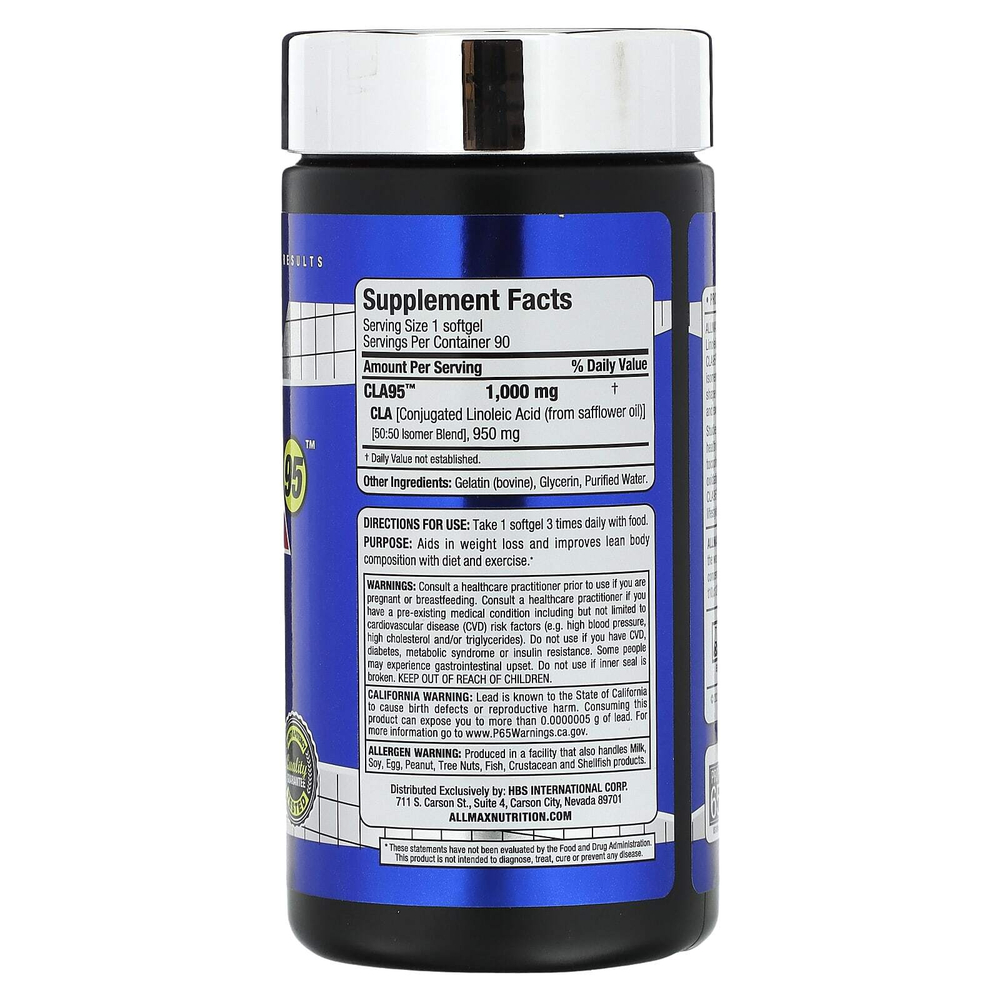 ALLMAX, Essentials, CLA95 ™, 1000 мг, 90 мягких таблеток