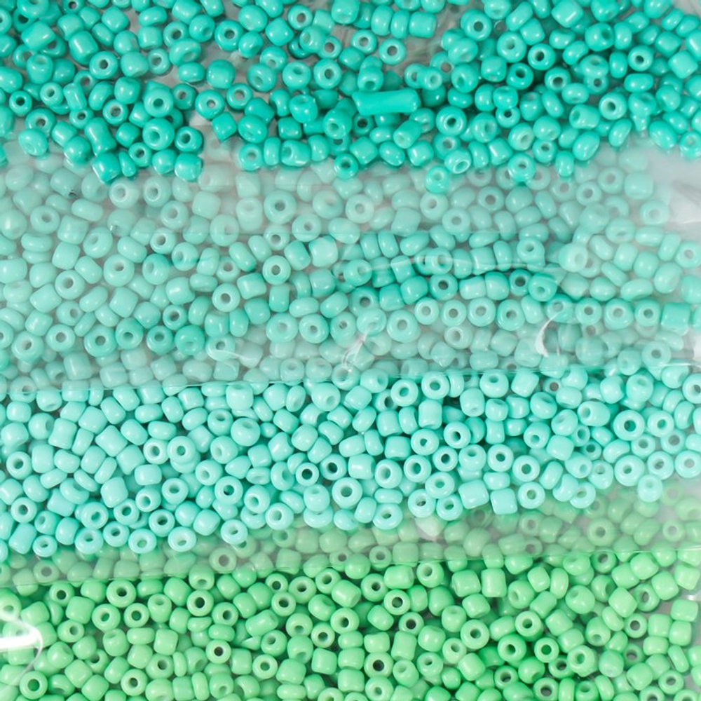 Бисер круглый 12/0 "Оттенки моря" 8 цветов х 10 гр 20х8 см 9358793