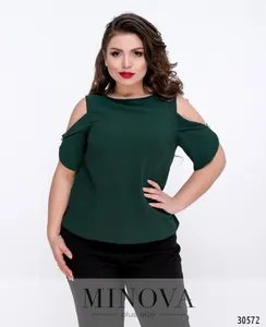 Блуза 4087-темно-зеленый Minova