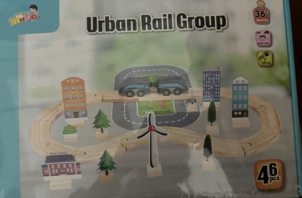 Развивающая игрушка Деревянная дорога 46 элементов, коробка C-41883