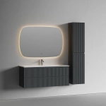 Тумба подвесная SANCOS Сноб Р (Snob R) 1195х445х500, c двумя ящиками оснащенными доводчиками, темный антрацит матовый, арт.SNR120MDH