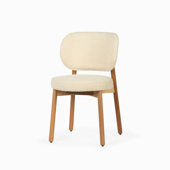 Обеденный стул Chloe 1 деревянный, обшивка букле 