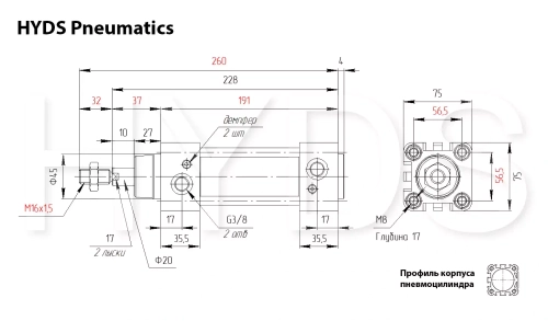 DNC-63-70-PPV-A Пневмоцилиндр