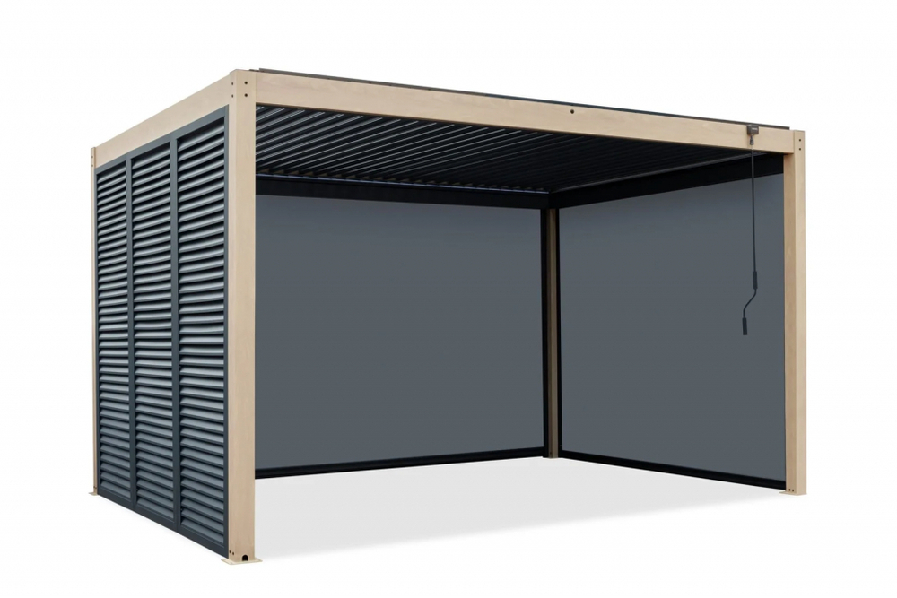 Пергола металлическая 3х4 м Tagliamento SKYPergs Plus, темно-серый, свежий тик