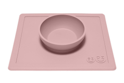 Силиконовая тарелка-плейсмат Ezpz Happy Bowl, цвет: нежно-розовый