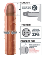 Телесная насадка Fantasy X-tensions Perfect 2 Extension - 20,3 см. (Цвет: телесный)