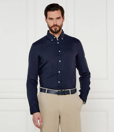 Льняная рубашка H-ROAN-BD-E-C1-243 BOSS BLACK - темно-синий(50520283)