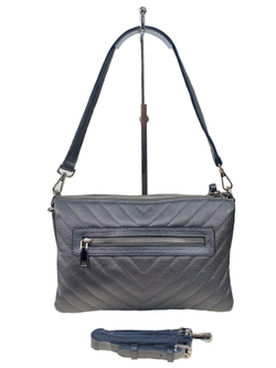 Женская сумка клатч из натуральной кожи, цвет серый