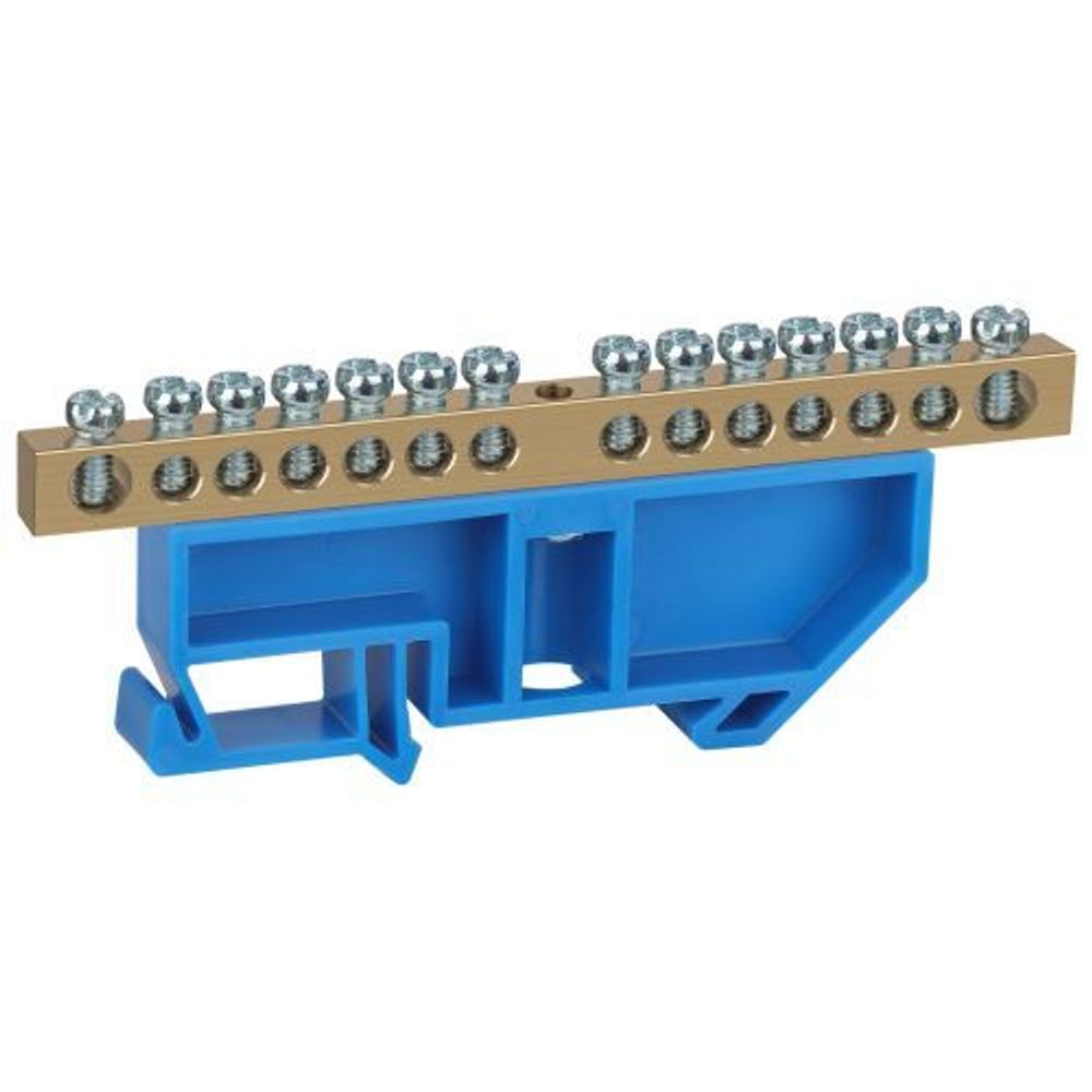 Шина N "ноль" на DIN-изол. ШНИ-6х9-14-Д NO-222-48 син. ЭРА Б0033429