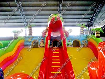 Коммерческий надувной батут "Хамелеон и динозавры" 20*10*7 м