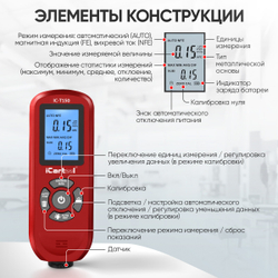 Толщиномер лакокрасочных покрытий Fe/NFe iCartool IC-T150
