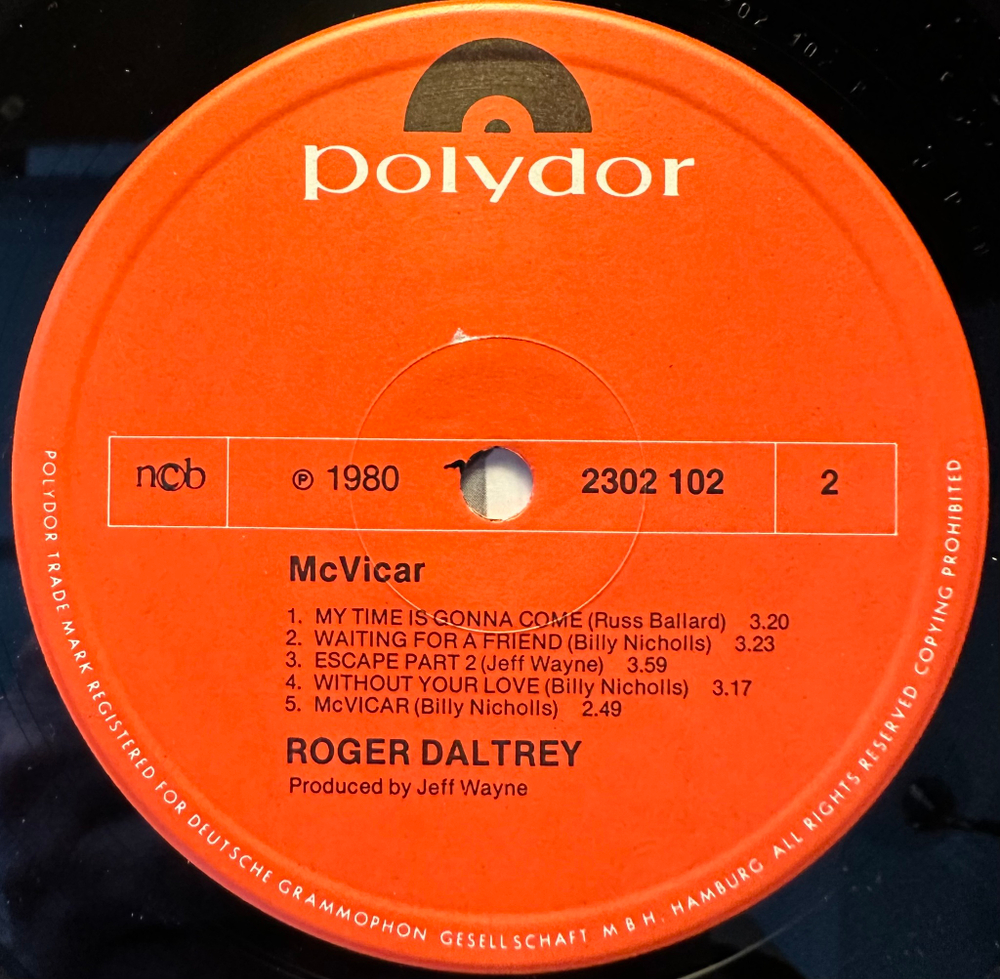 Roger Daltrey - McVicar (Скандинавия 1980г.)