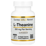 California Gold Nutrition, L-теанин, с AlphaWave®, 200 мг, 60 растительных капсул