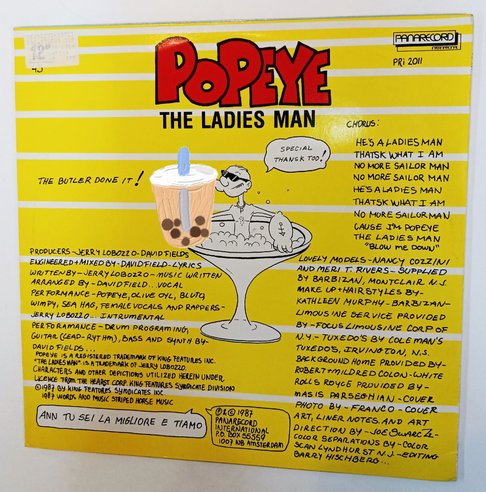 Винтажная виниловая пластинка LP Popeye Popeye The Ladies Man (Голландия 1987)