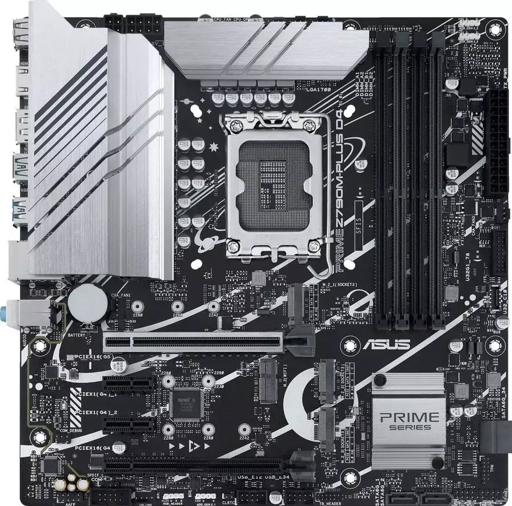 Материнская плата Asus PRIME Z790M-PLUS D4, LGA 1700, Intel Z790, mATX, Ret (90MB1D20-M0EAY0)