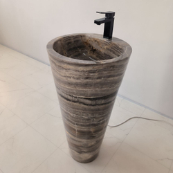 Раковина напольная из оникса Grey ON-04202 (45*45*90)