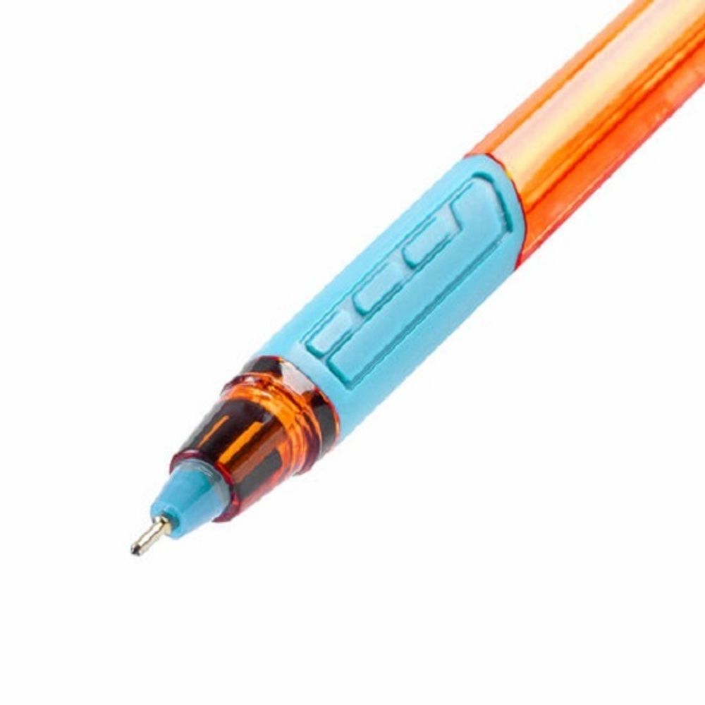 Ручка шариковая Brauberg Extra Glide GT Sky Blue синяя, 0.7мм, игольчатый стержень, резиновый грип