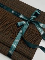 Купон шерсть с кашемиром шоколадный в разноцветную клетку