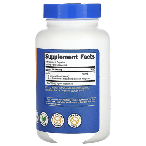 Nutricost, SAMe, 120 капсул (200 мг в 1 капсуле)
