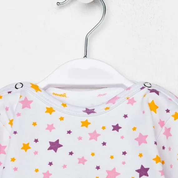 Боди детский, цвет белый/сиреневый, рост 62 см