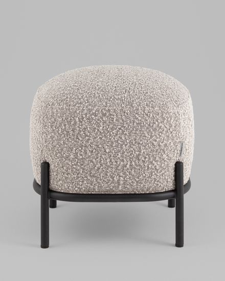 Пуф Стоун ткань букле серо-бежевый