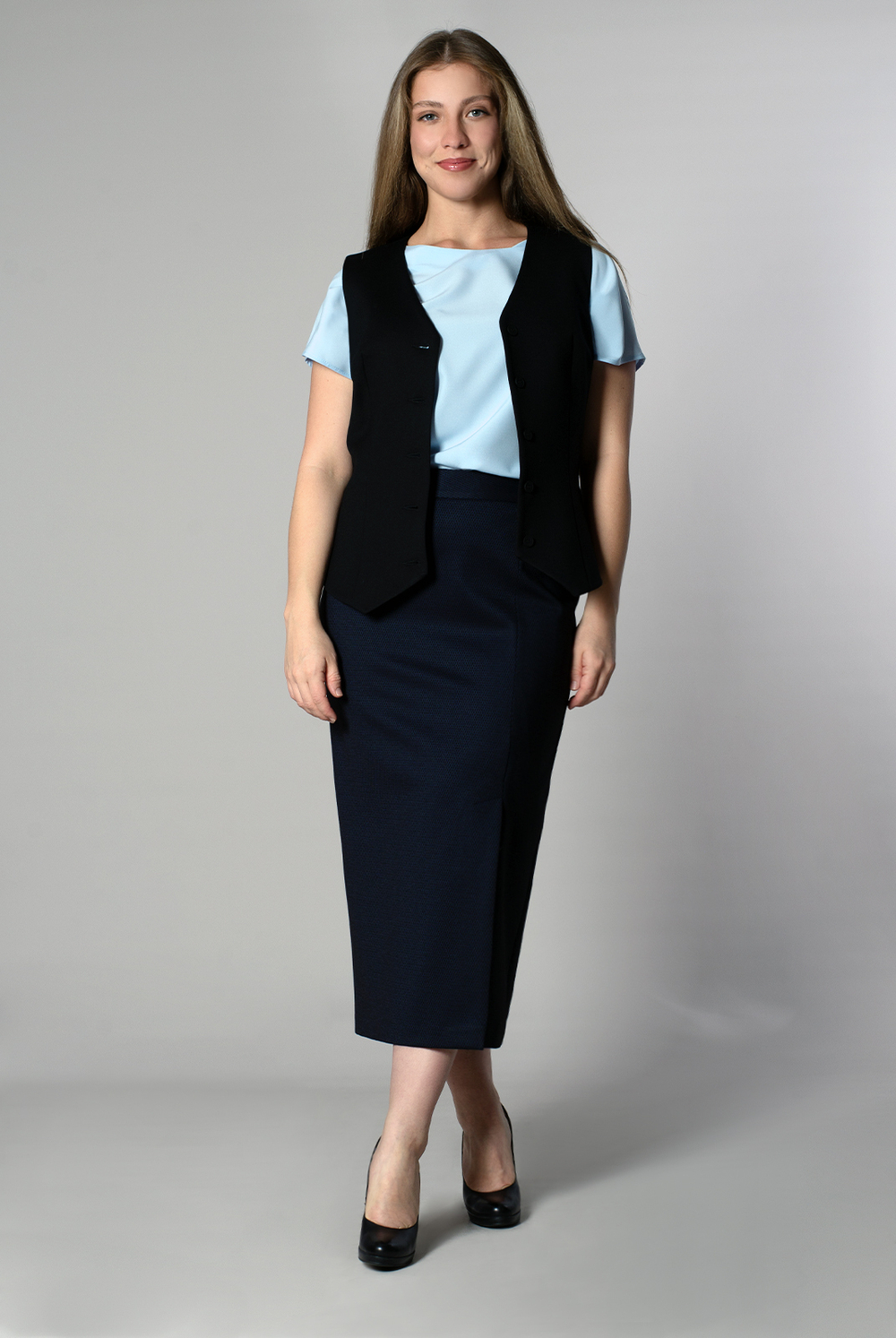 Жилет женский 4142АП, черный #234Чб064142АП