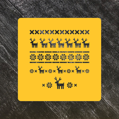 Трафарет новогодний №50 Норвежский узор Олени