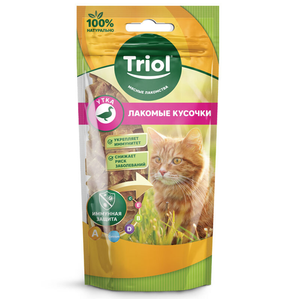 Лакомство для кошек Лакомые кусочки из утки, 40г Triol