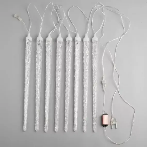 Гирлянда Сосульки рифленые 2.5×0.42 м., IP65, прозрачная нить, 288 белых LED с эффектом стекания, 12 В., Luazon Lighting (5248349)