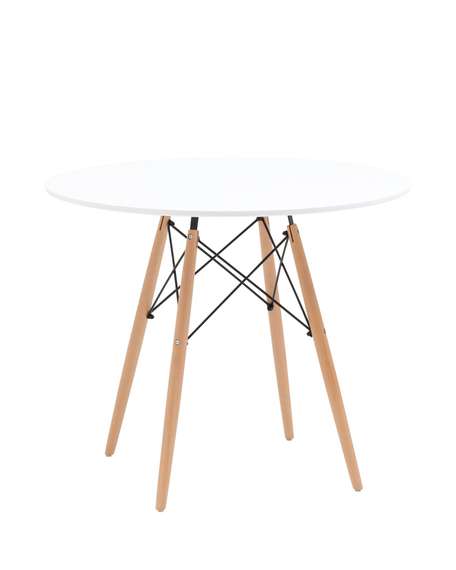 EAMES DSW D90, белый, столешница МДФ, ножки метал, массив бука