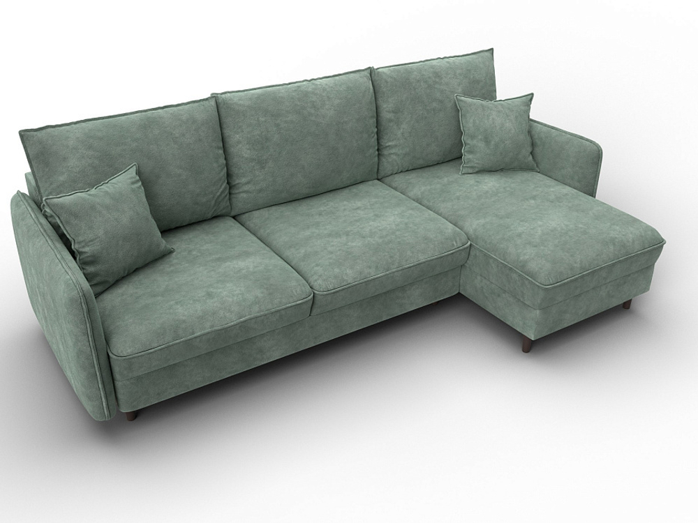 Диван угловой Лига-064 НПБ угол универсальный ВЕЛЮР BRUT 08 зеленый