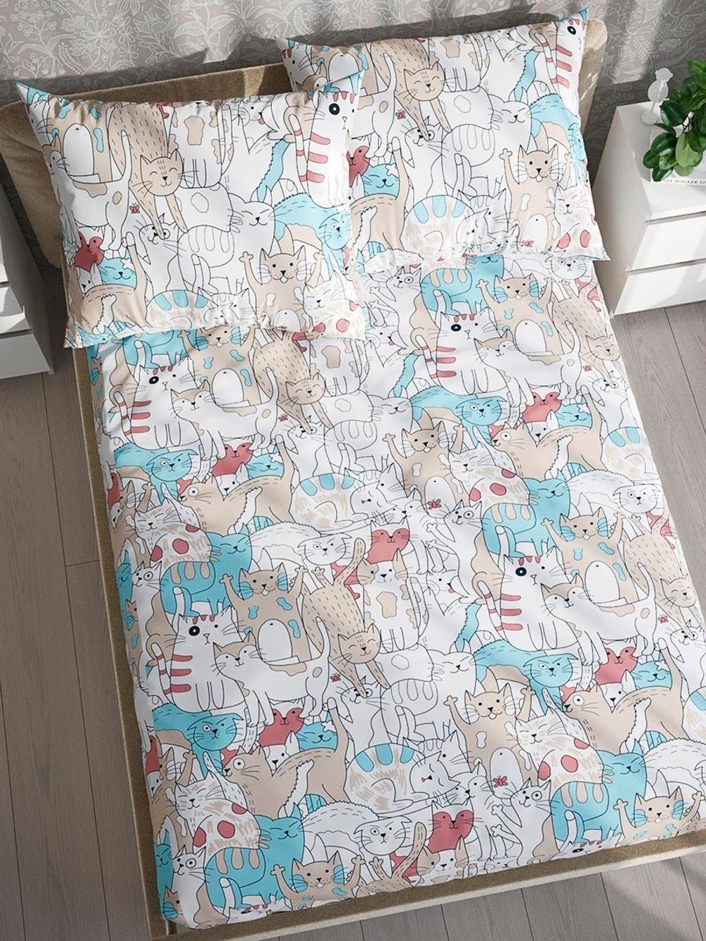 Постельное белье бязь Сказка "Шанти" 1,5-сп  Наволочка 50х70 см 1 шт Простынь на резинке 90x200 смПододеяльник 145x205 см