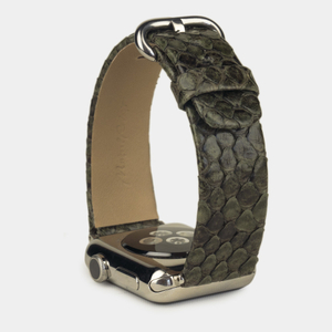 Ремешок для Apple Watch 40/41/42 mm из кожи питона, зеленого цвета