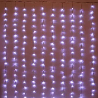 Гирлянда для дома ЗАНАВЕС «Водопад» ш3,0* в2,5 м 360 ламп LED, прозрач.пров, 8 реж, IP-20, Белый (возможность соединения)
