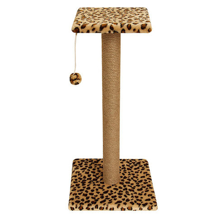 Когтеточка Gamma "Стойка №16" длинная с полочкой и игрушкой разноцветная 360х360х760