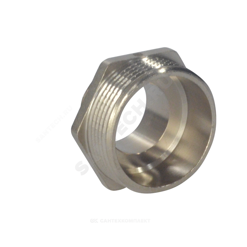 Ниппель латунь никель переходной Ду 15х10 (1/2"х3/8") НР SantechSystems