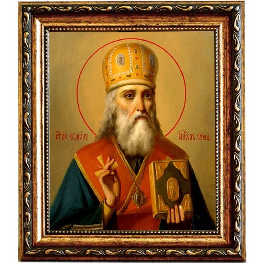 Симон Печерский, Владимирский, Суздальский, епископ, святитель. Икона на холсте.