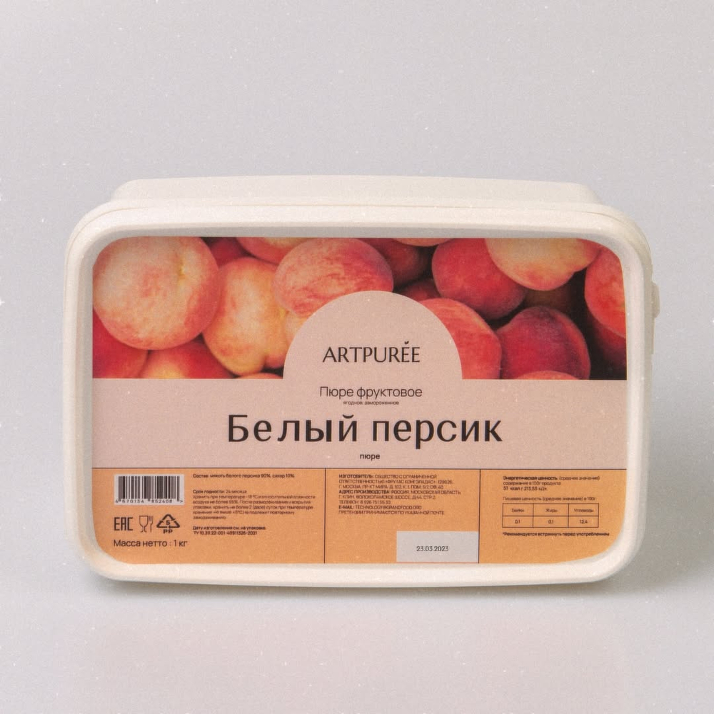 Фруктовое пюре Белый персик, ArtPuree, Россия