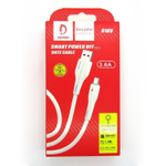 Кабель USB - Micro DENMEN D16V 3.6A (белый) 1м